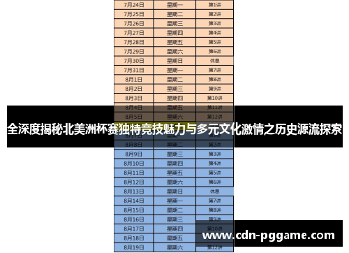 全深度揭秘北美洲杯赛独特竞技魅力与多元文化激情之历史源流探索