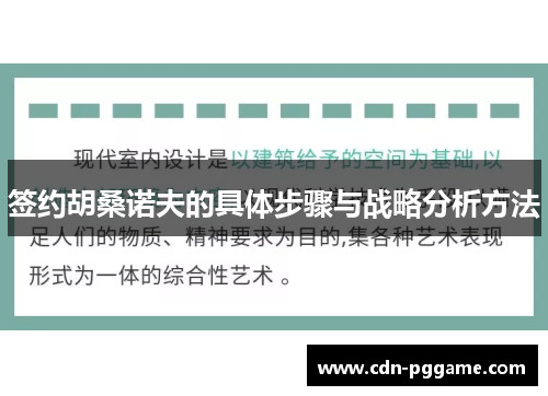 签约胡桑诺夫的具体步骤与战略分析方法